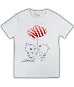 Прикольные футболки: мишки с шариками-сердечками